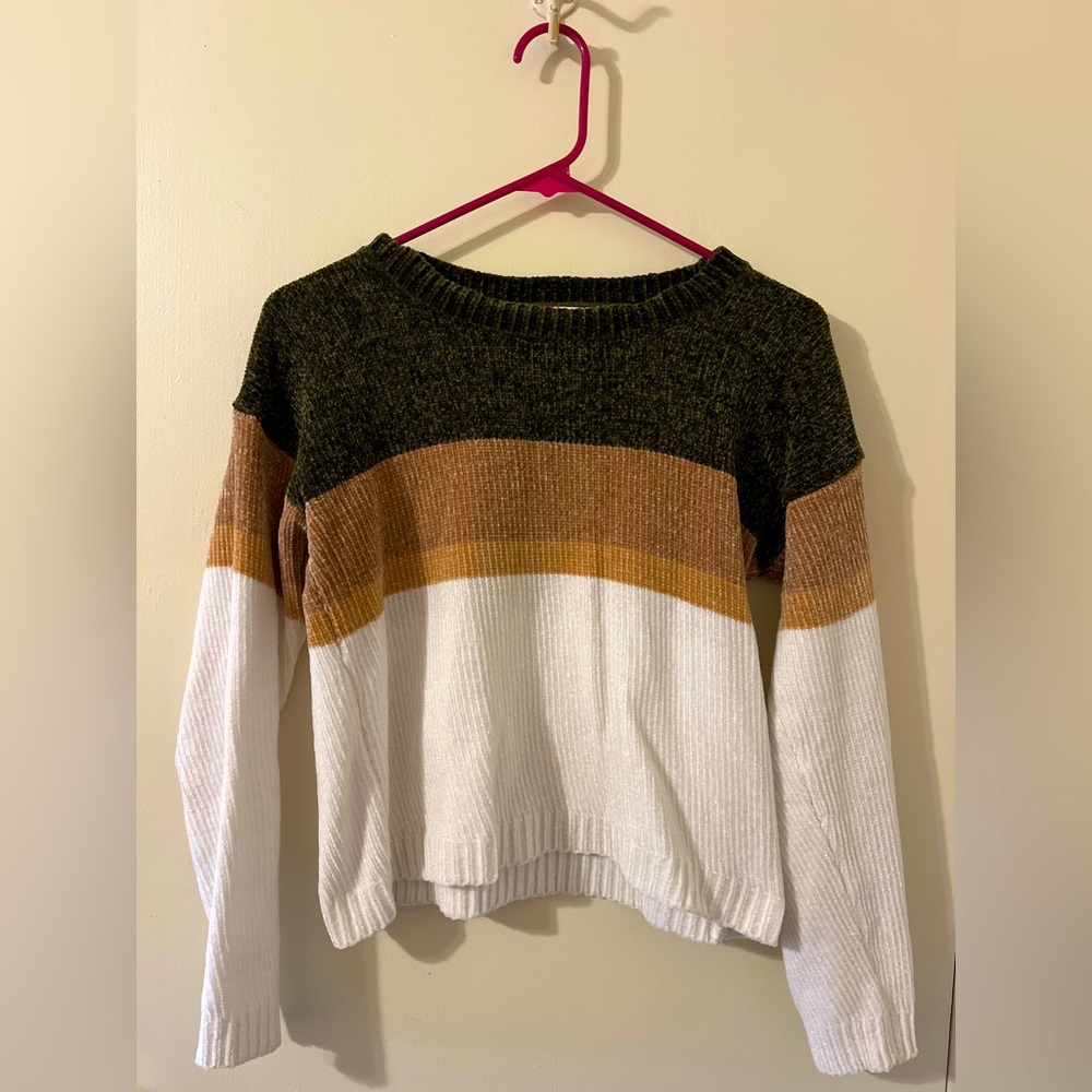 Poof Apparel Striped Colored Sweater